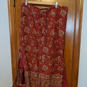 Lane Bryant rust red long skirt